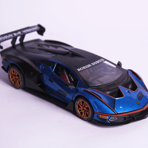 Load image into Gallery viewer, 1:24 Lamborghini SCV12 Sports Car Simulation Diecast Metal Alloy Model Car With Sound &amp; Lights Pull Back Blue (1901-190)
