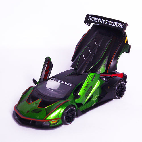Load image into Gallery viewer, 1:24 Lamborghini SCV12 Sports Car Simulation Diecast Metal Alloy Model Car With Sound &amp; Lights Pull Back Green (1901-190)
