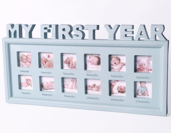 My First Year Photo Frame Blue (AM1621) – Kids Care