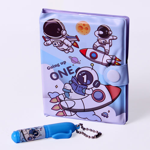 Load image into Gallery viewer, Space World Pocket Diary &amp; Pen Set Blue (E-001)
