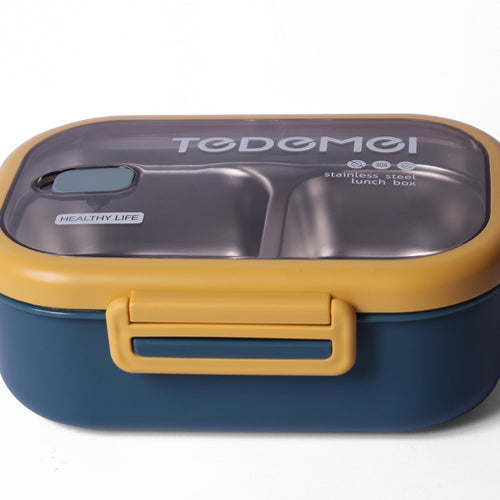 Load image into Gallery viewer, Tedemei Two Compartment Stainless Steel Lunch Box 850 ml Blue (6721)
