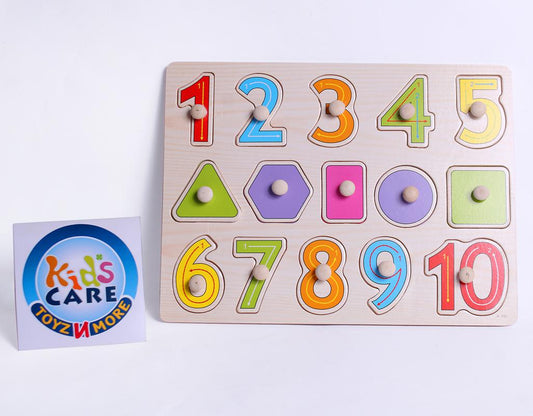 Wooden Numbers and Shapes Puzzle Board (A-101)
