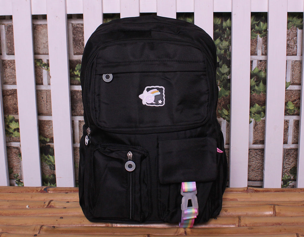 Stylish School Bag / Travel Backpack for Girls Black (KC5617)