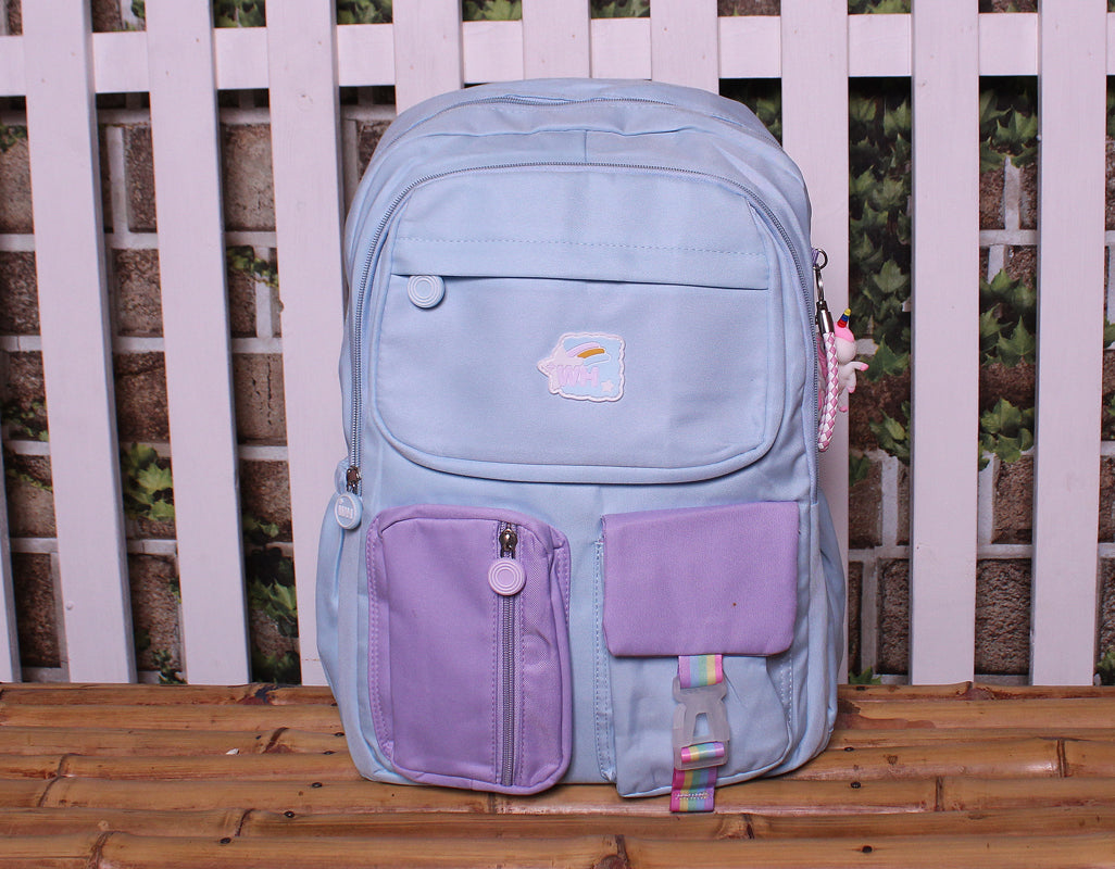 Stylish School Bag / Travel Backpack for Girls Blue (KC5617)