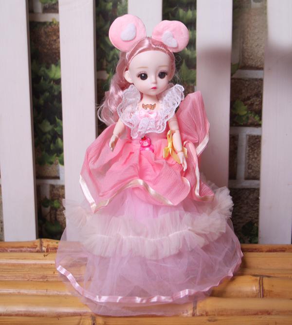 12-inch Adorable Bendable Doll With Beautiful Dress & Accessories (KC5775B)
