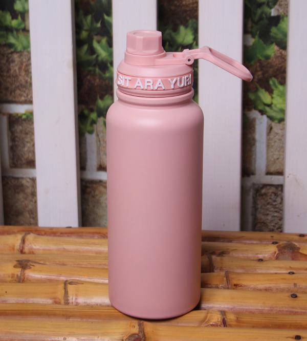 Sitarayuri 800ml Thermal Metallic Stainless Steel Water Bottle - Pink (ZF-010)