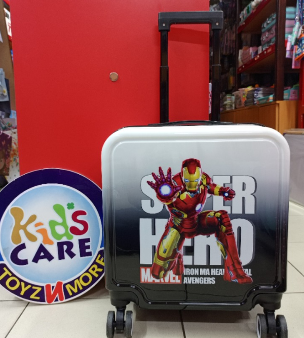 Iron Man Kids Travel Suitcase with Number Lock – Lightweight & Durable 4-Wheel Marvel Trolley Bag