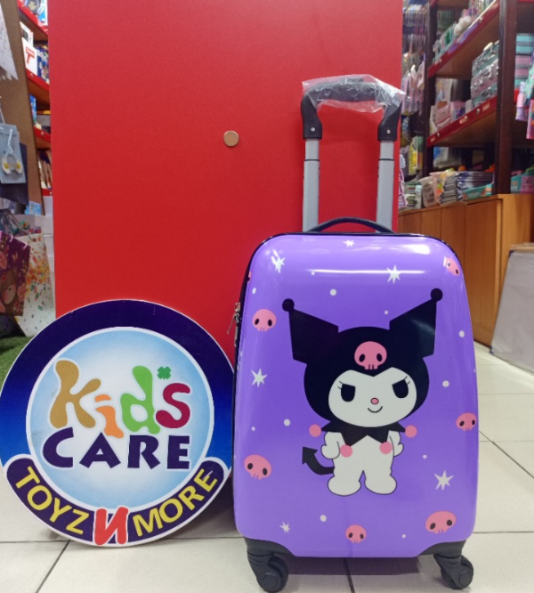 Kids Travel Suitcase – Kuromi Theme | Lightweight & Durable 4-Wheel Sanrio Trolley Bag for Children
