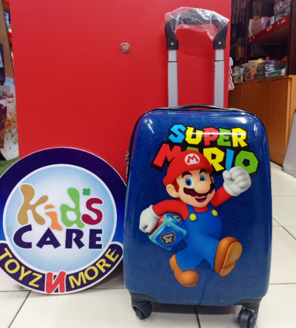Kids Travel Suitcase – Mario Theme | Lightweight & Durable 4-Wheel Trolley Bag for Children