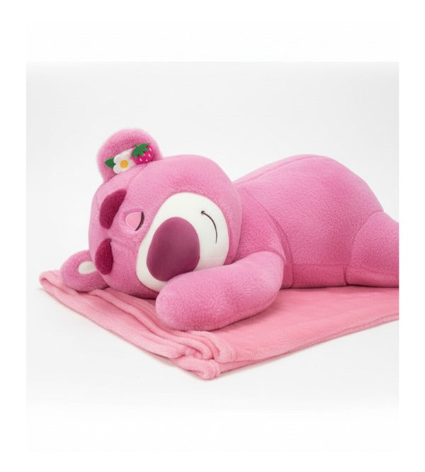 Lotso Strawberry 22-Inch Stuffed Toy with Blanket – Sleeping Posture Plush Toy for Kids (KC5932)
