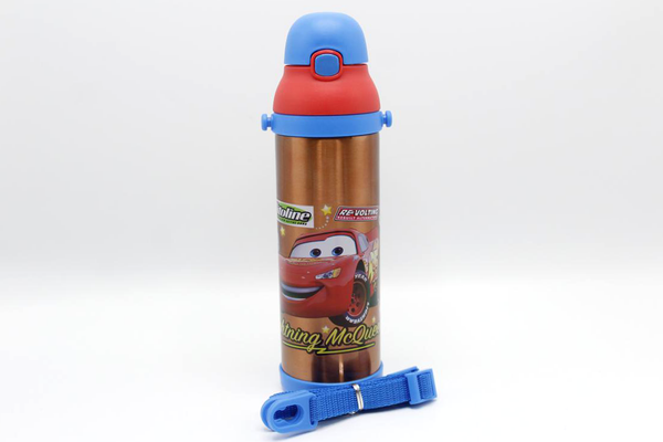 Mc Queen Cars Red Thermal Metallic Water Bottle (MT-500)