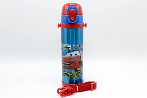 Mc Queen Cars Blue Thermal Metallic Water Bottle (GX-500)