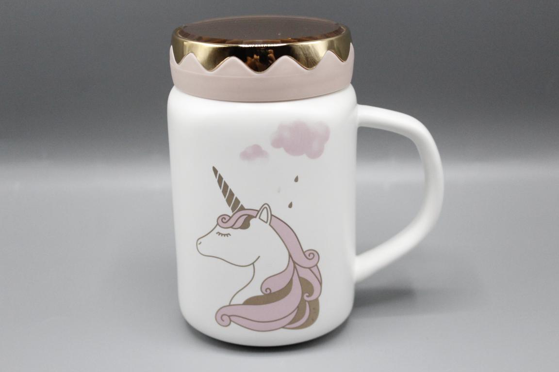Unicorn Ceramic Mug WIth Mirrored Lid (G-23D)