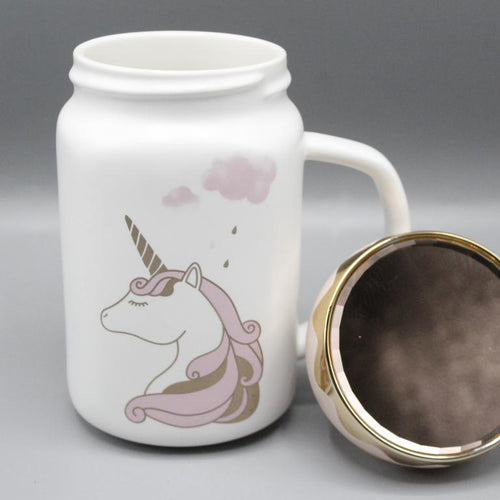 Load image into Gallery viewer, Unicorn Ceramic Mug WIth Mirrored Lid (G-23D)
