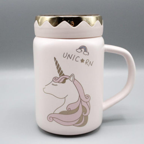 Load image into Gallery viewer, Unicorn Ceramic Mug WIth Mirrored Lid (G-23B)
