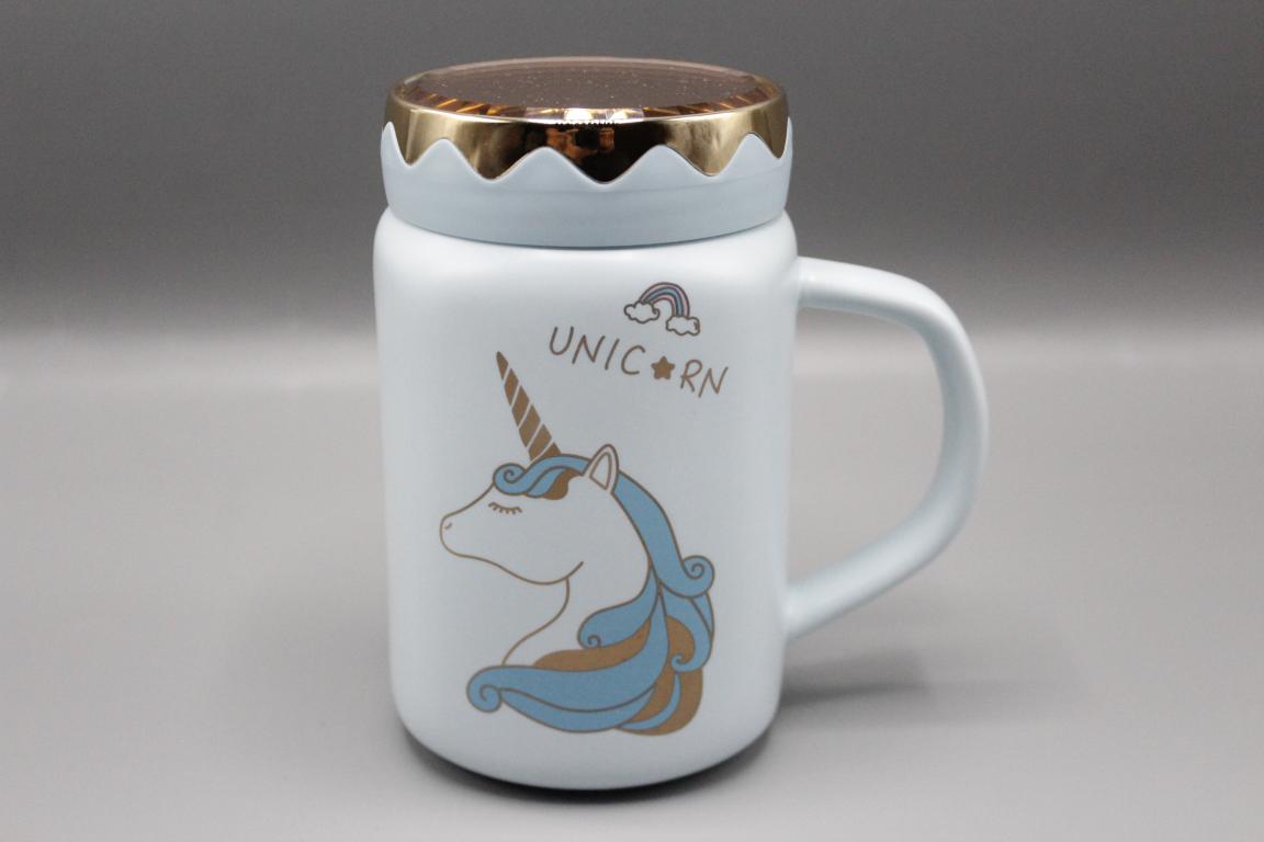 Unicorn Ceramic Mug WIth Mirrored Lid (G-23C)