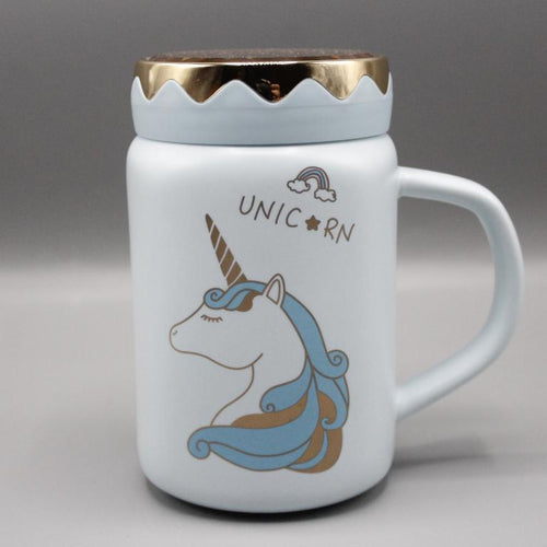 Load image into Gallery viewer, Unicorn Ceramic Mug WIth Mirrored Lid (G-23C)
