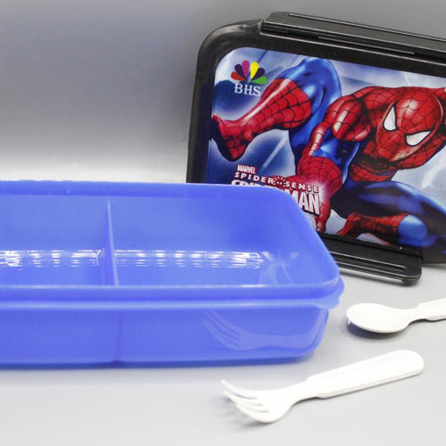 Load image into Gallery viewer, Spider Man Lunch Box With Two Portions, Spoon &amp; Fork (KC5260)
