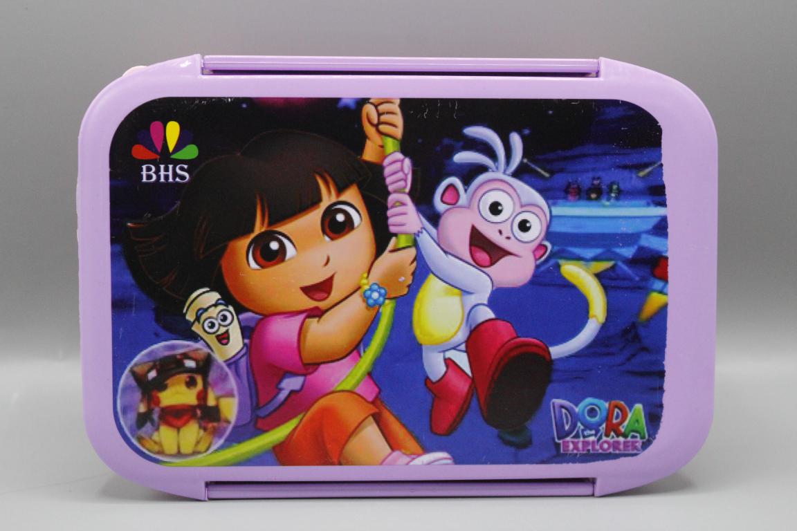 Dora The Explorer Lunch Box With Two Portions, Spoon & Fork (KC5260)