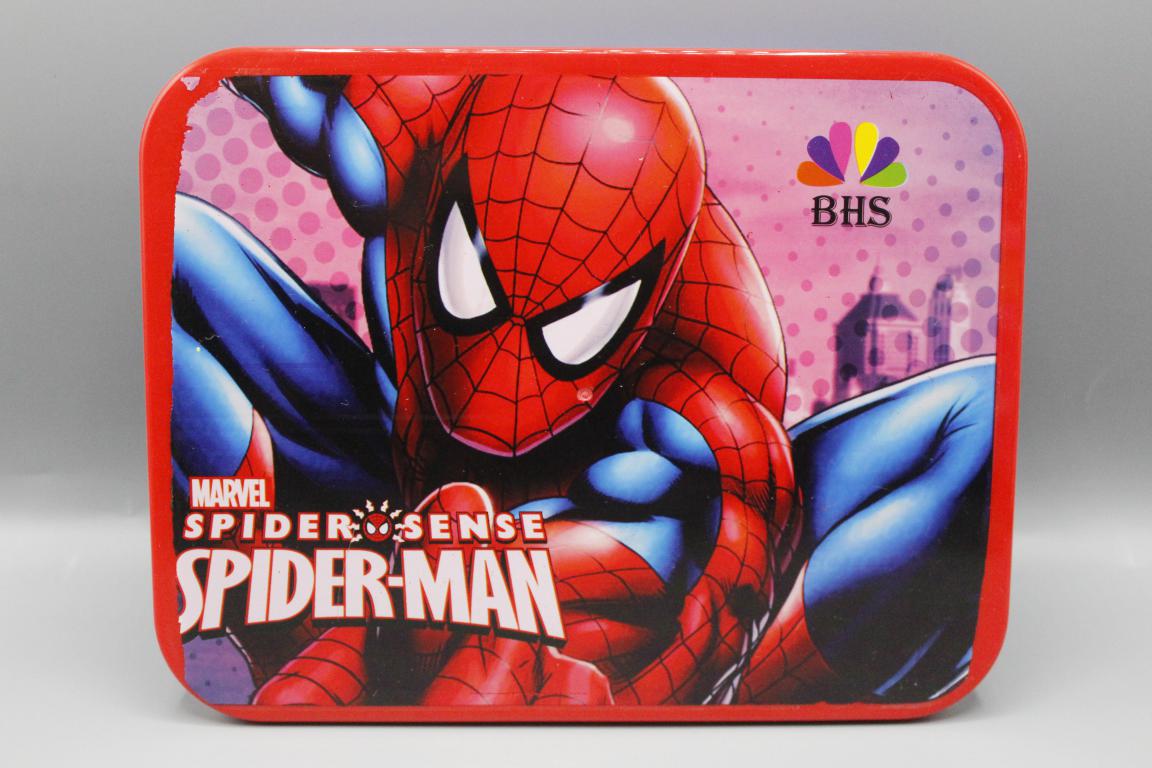 Spider Man Lunch Box With Three Portions, Spoon & Fork (KC5261)