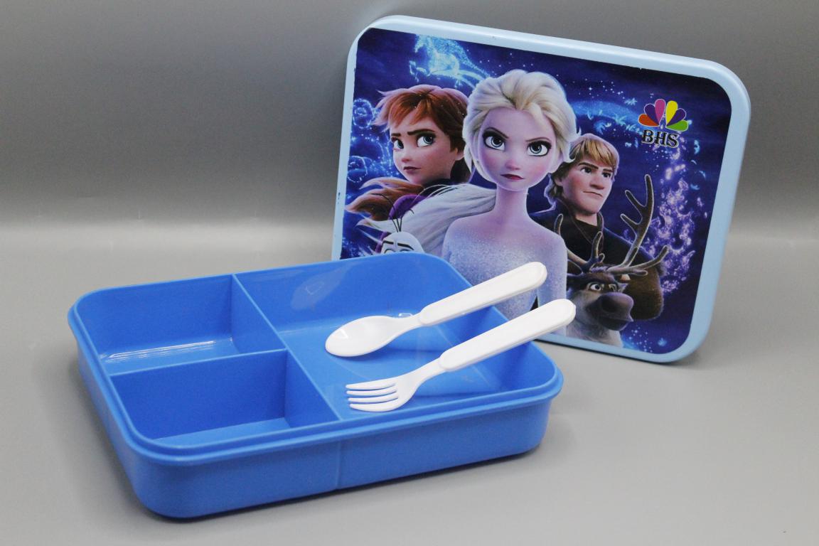 Frozen Lunch Box With Three Portions, Spoon & Fork (KC5261)