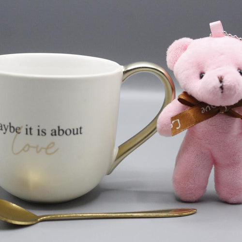Load image into Gallery viewer, Ceramic Mug With Spoon and Bear Gift Set Pink (G-2)
