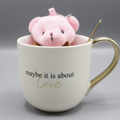 Load image into Gallery viewer, Ceramic Mug With Spoon and Bear Gift Set Pink (G-2)
