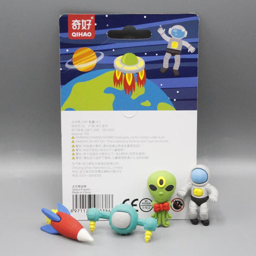 Load image into Gallery viewer, Outer-Space Themed Erasers Pack of 4 Erasers (QH-8338)
