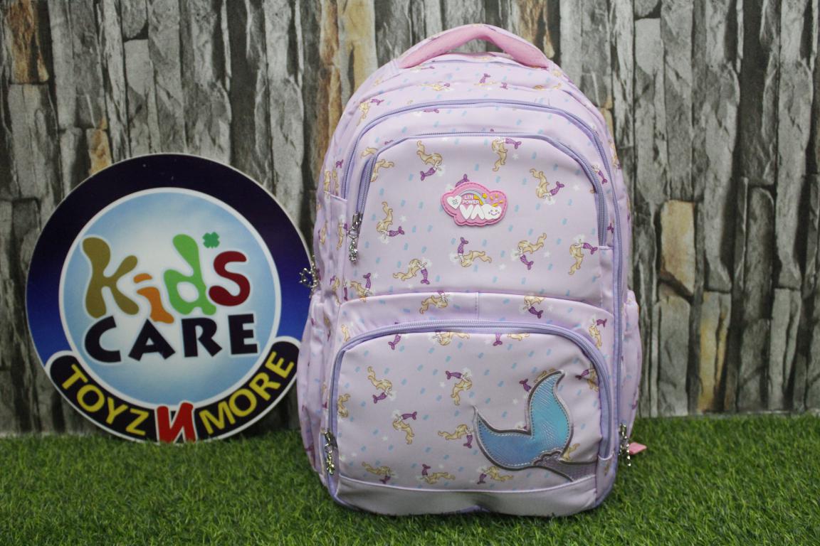 Printed Waterproof School Bag for Grade-3 & 4 Girls Purple (LF-182)
