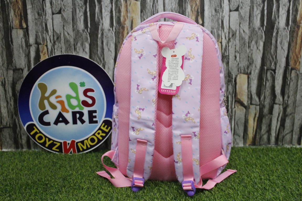 Printed Waterproof School Bag for Grade-3 Girls Purple (LF-182)