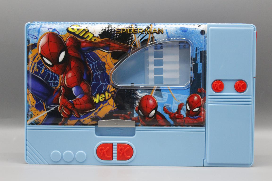 Spider Man Magnetic Double Sided Stationery / Pencil Box With 6 Buttons (KJ848-SM)
