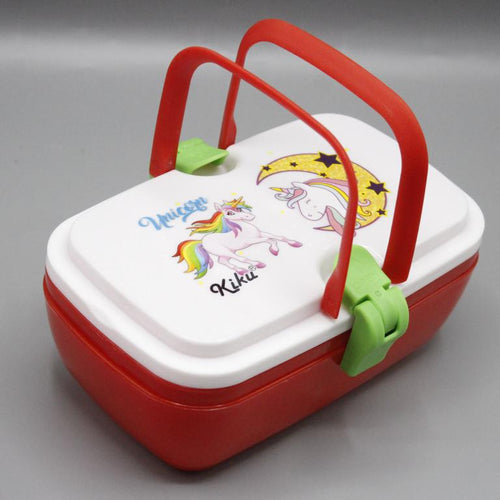Load image into Gallery viewer, Unicorn Two Level Lunch Box With Spoon &amp; Fork (KC5599)
