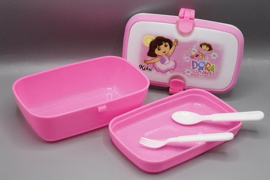 Dora The Explorer Two Level Lunch Box With Spoon & Fork (KC5599)