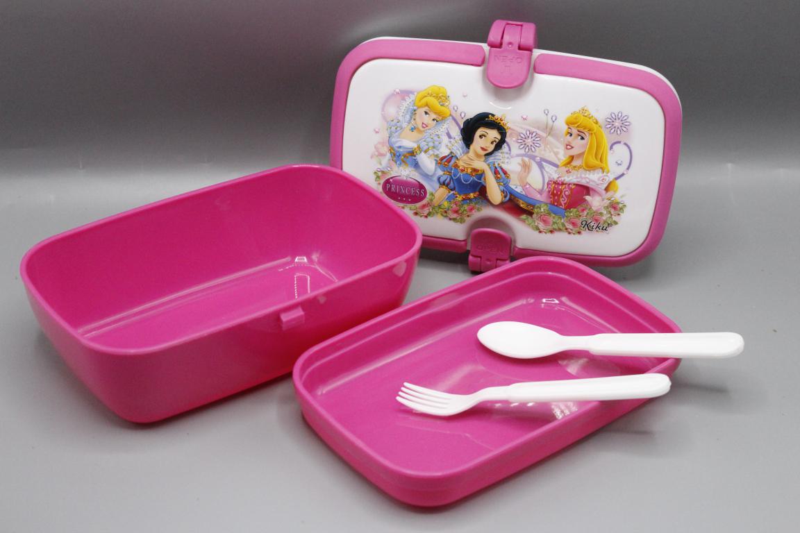 Princess Two Level Lunch Box With Spoon & Fork (KC5599)
