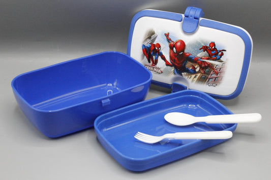 Spider Man Two Level Lunch Box With Spoon & Fork (KC5599)