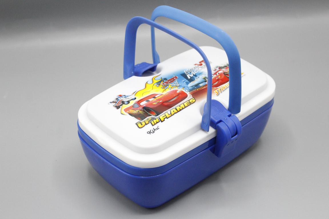 Mc Queen Cars Two Level Lunch Box With Spoon & Fork (KC5599)
