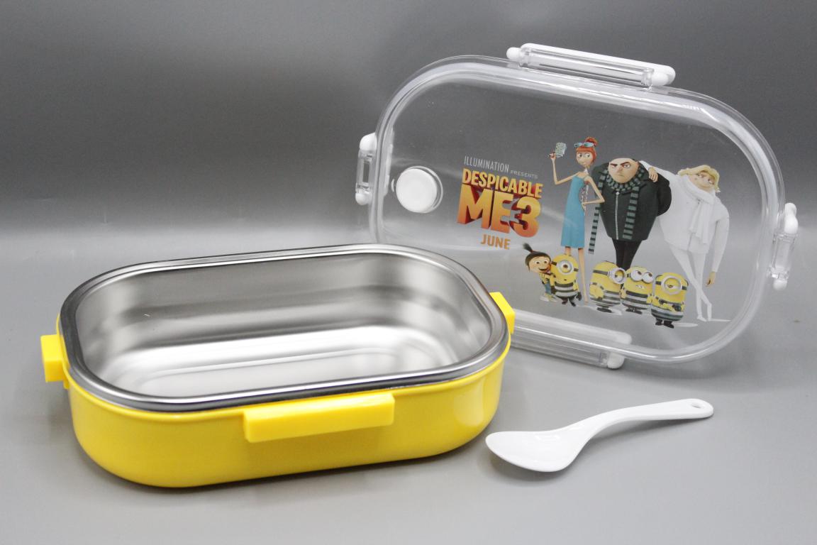 Minions Stainless Steel Lunch Box 710 ml With Spoon (HCL-88066)