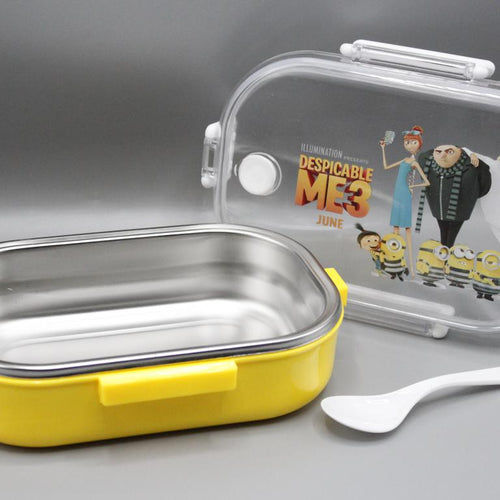 Load image into Gallery viewer, Minions Stainless Steel Lunch Box 710 ml With Spoon (HCL-88066)
