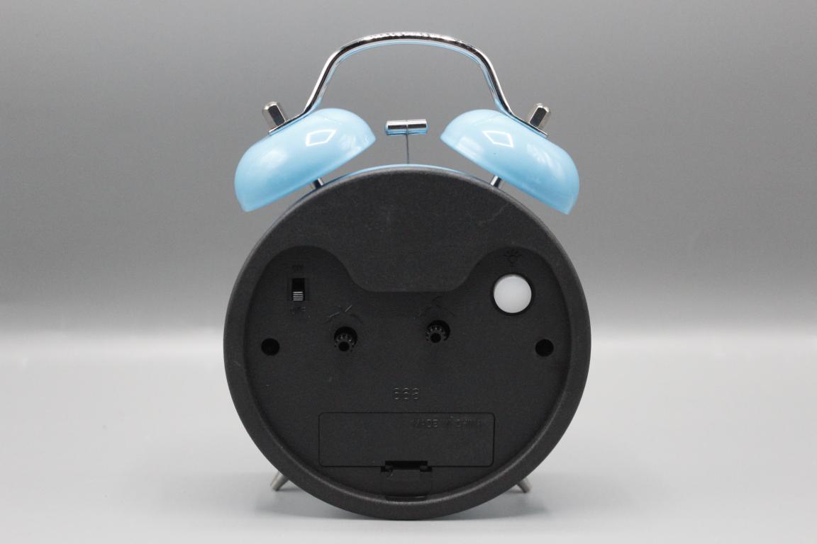 Frozen Metallic Body Loud Bell Alarm Tabble Clock for Kids Bedroom Blue (668-1)