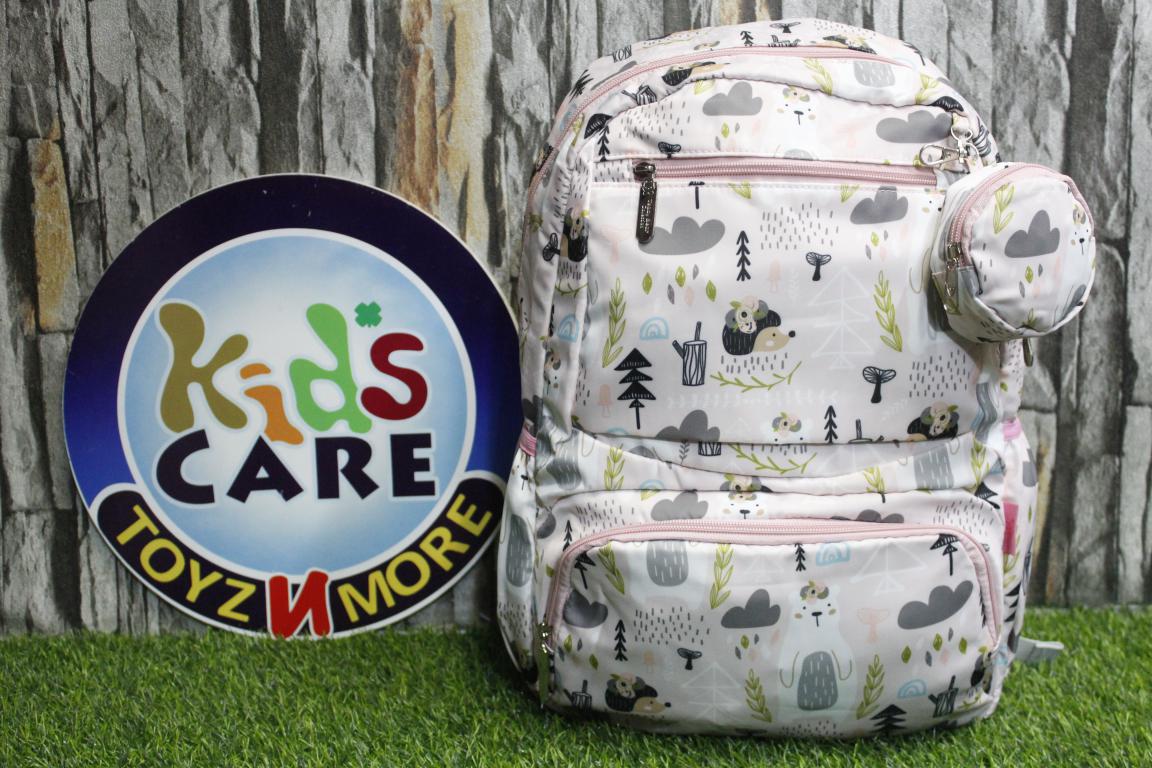 Printed Water Proof School Bag for Girls With Small Pouch (320278)