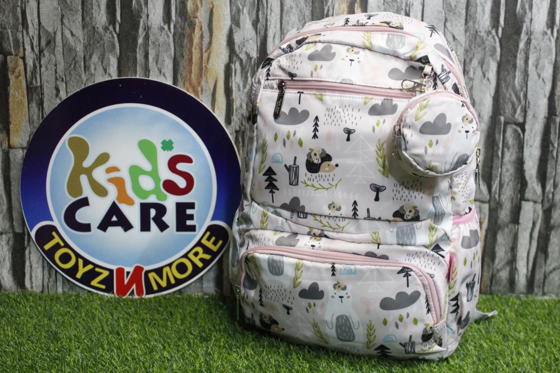 Printed Water Proof School Bag for Girls With Small Pouch (320278)