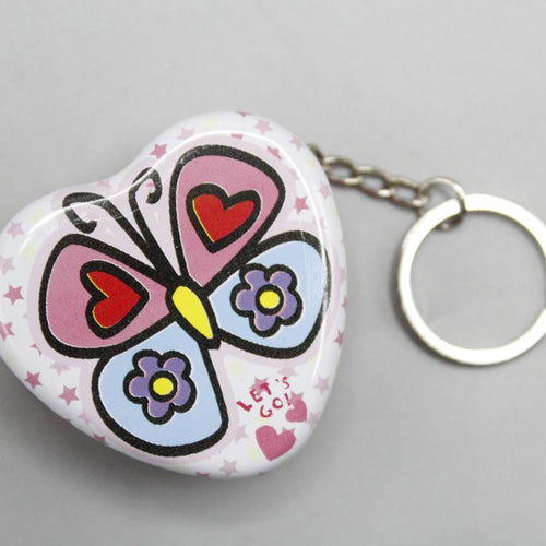 Load image into Gallery viewer, Pink Butterfly Tin Case Keychain / Bag Hanging (KC5611A)
