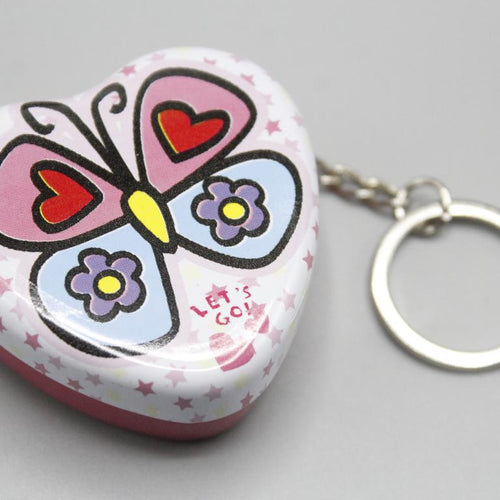 Load image into Gallery viewer, Pink Butterfly Tin Case Keychain / Bag Hanging (KC5611A)

