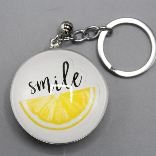 Load image into Gallery viewer, Smile Acrylic Round Shaped Key Chain / Bag Hanging (KC5601)
