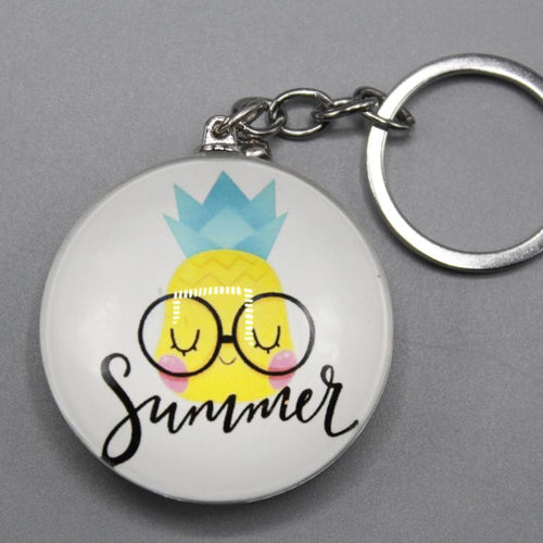 Load image into Gallery viewer, Summer Acrylic Round Shaped Key Chain / Bag Hanging (KC5601)
