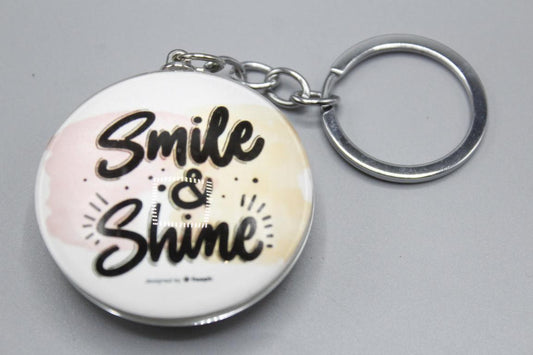 Smile & Shine Acrylic Round Shaped Key Chain / Bag Hanging (KC5601)