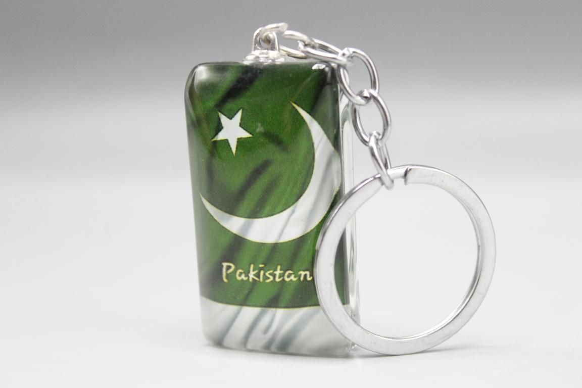 Pakistan Flag Rectangular Acrylic Keychain & Bag Hanging (KC5262)