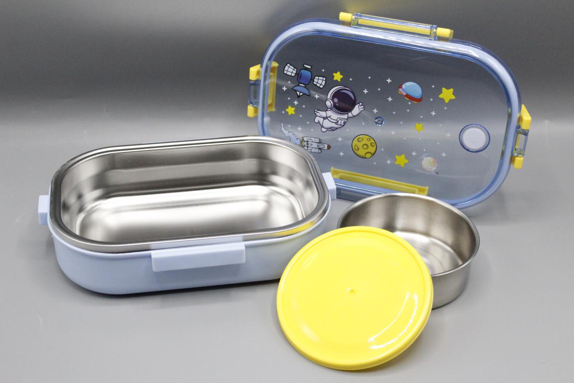Space World Stainless Steel Lunch Box With Stainless Steel Partition Box (8033)