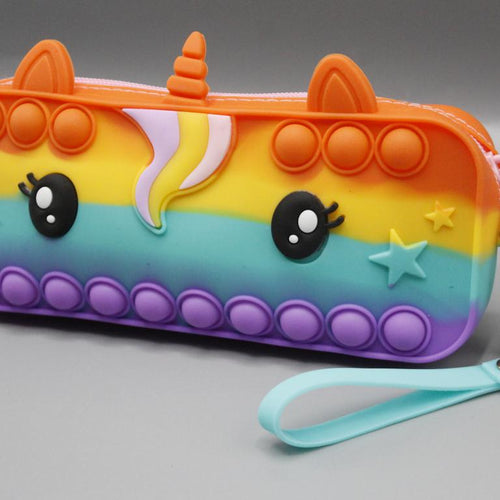Load image into Gallery viewer, Unicorn Pop It Pencil / Stationery Silicone Pouch (5370)
