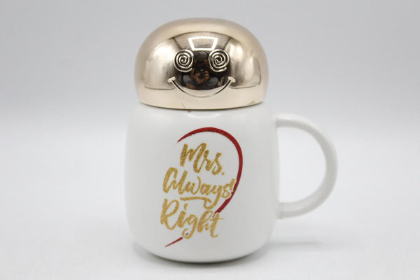 Mrs. Always Right Ceramic Mug With Lid (S-7)